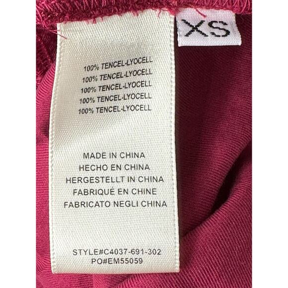 Cloth & Stone Anthropologie Top Womens XS Spiced Wine Red Cropped Tie Front Boho - Picture 7 of 8